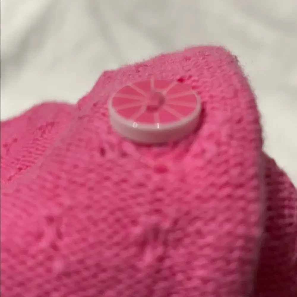 Gymboree 3t pink cardigan white accent buttons guc